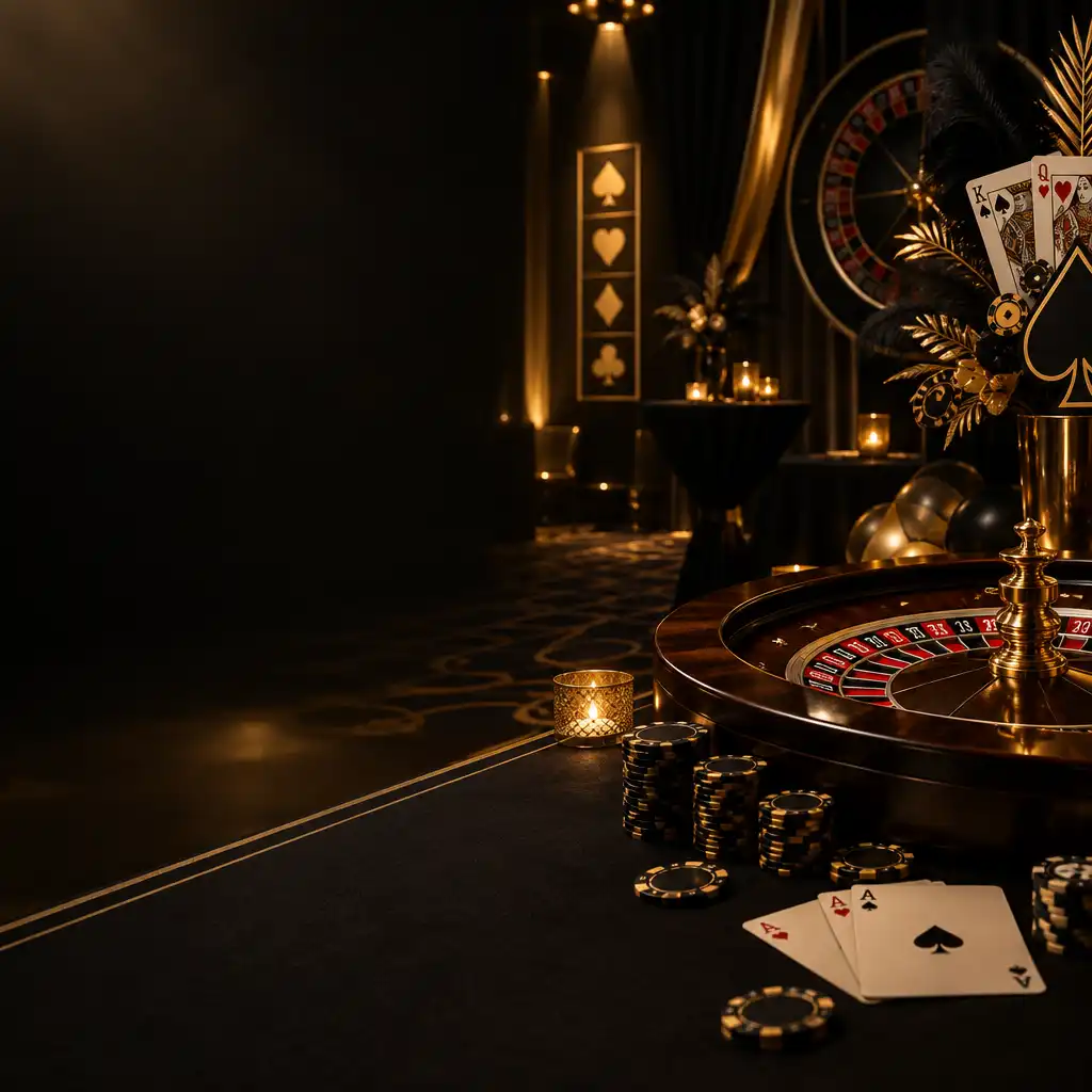 Atmosphärischer Themenabend mit Casino-Motto und Spielkarten-Dekoration
